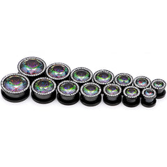 Vitrail Clear CZ Gem Black Hypnotic Screw Fit Plug Set