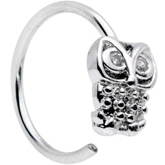 20G 5/16 Clear CZ Gem All About Owl Nose Hoop