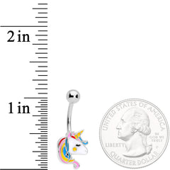 Color Swirl 80s Retro Unicorn Belly Ring