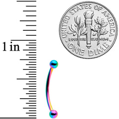 16G 9/16 Rainbow Curved Barbell