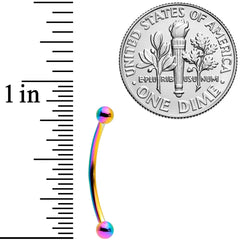 16G 5/8 Rainbow Curved Barbell
