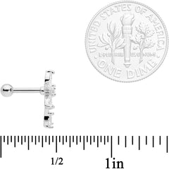 16G 1/4 Clear CZ Gem Flower Cartilage Tragus