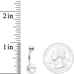Rainbow Text Gay Pride Belly Ring