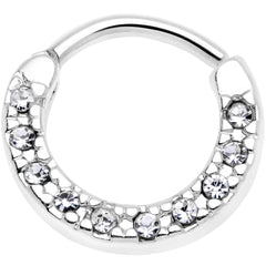 16G 5/16 Clear Gem Paved Cartilage Clicker