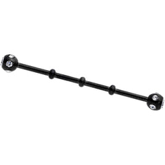 14G Clear Gem Black Industrial Barbell 38mm