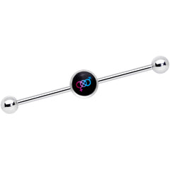 14G Pink Purple Blue Bisexual Pride Logo Industrial Barbell 38mm