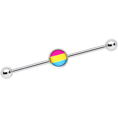 14G Red Yellow Blue Pansexual Pride Industrial Barbell 38mm