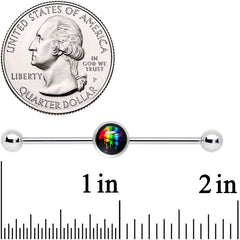 14G Black Rainbow Lips Industiral Barbell 38mm