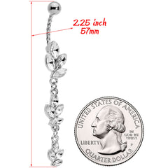 Clear Gem Totally Twisted Vine Dangle Belly Ring