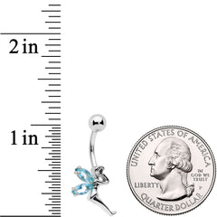 Clear Blue Gem Water Fairy Belly Ring Set of 3