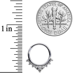 16G 3/8 Clear CZ Gem Triad Hinged Segment Ring