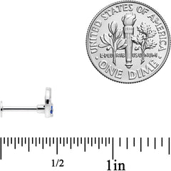 16G 5/16 Clear Blue CZ Gem Moonflower Labret Monroe Tragus