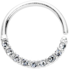16G 3/8 Clear Gem Simple Elegance Seamless Circular Ring