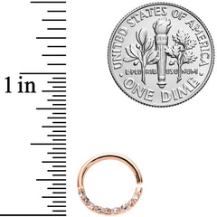 16G 5/16 Clear Gem Rose Gold Tone Elegance Seamless Circular Ring