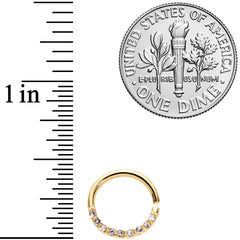 16G 5/16 Clear Gem Gold Tone Simple Elegance Seamless Circular Ring