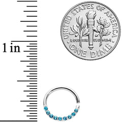 16G 5/16 Blue Gem Simple Elegance Seamless Circular Ring