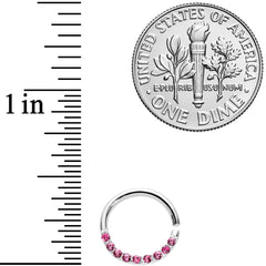 16G 5/16 Pink Gem Simple Elegance Seamless Circular Ring