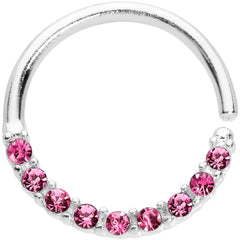 16G 3/8 Pink Gem Simple Elegance Seamless Circular Ring