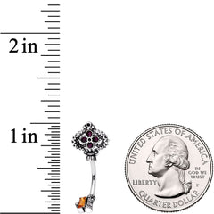 Red Brown Gem The Kings Key Top Mount Belly Ring