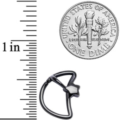 16G 5/16 Black Crescent Moon Shooting Star Closure Ring