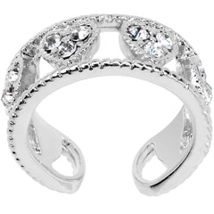 Clear Gem Ring of Hearts Non Pierced Ear Cuff