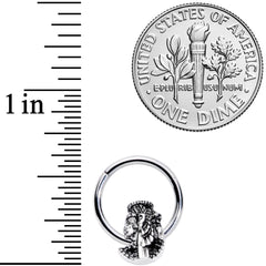 16G 3/8 Egypt Cleopatra Anubis Hinged Segment Ring