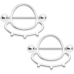 14G 9/16 Outer Space UFO Nipple Shield Set