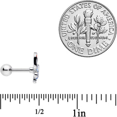 16G 1/4 Red Blue Patriotic Eagle Cartilage Tragus Earring