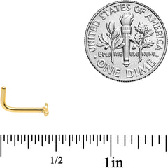 18G 5/16 Gold Tone Key to Your Heart L Shaped Nose Ring