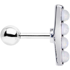16G 1/4 White Faux Opal Quad Cartilage Tragus Earring