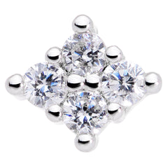 20G 5/16 Clear CZ Gem Princess Nose Screw