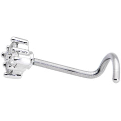 20G 5/16 Clear CZ Gem Princess Nose Screw