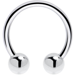 16G 1/2 Solid 14K White Gold Horseshoe Circular Barbell