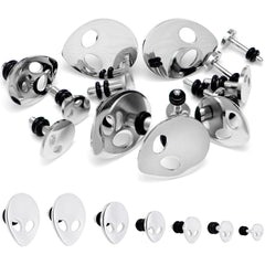 Steel Space Alien Single Flare Plug Set 14G to 2G