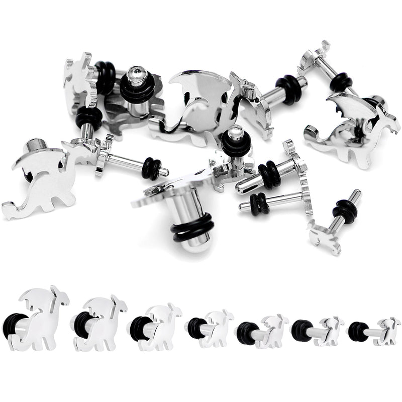 Steel Fantasy Dragon Single Flare Plug Set 14G to 2G