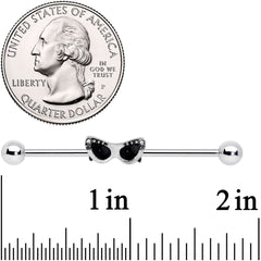 14G Clear Gem 50s Retro Summer Sunglasses Industrial Barbell 38mm