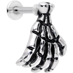 16G 1/4 Spooky Skeleton Hand Halloween Labret Monroe Tragus