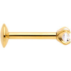 16G 5/16 3mm CZ Gold Tone G23 Titanium Internal Thread Labret