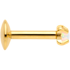 16G 1/4 2mm Syn Opal Gold G23 Titanium Internal Thread Labret
