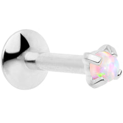 16G 1/4 2mm White Syn Opal G23 Titanium Internal Thread Labret