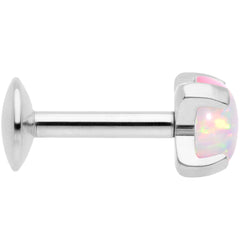 16G 1/4 4mm White Syn Opal G23 Titanium Internal Thread Labret
