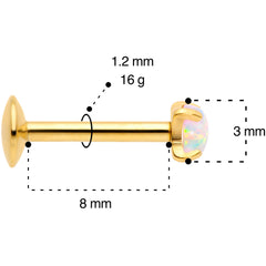 16G 5/16 3mm Syn Opal Gold G23 Titanium Internal Thread Labret