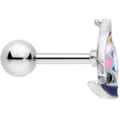 16G 1/4 Black Gem Pink Teal Nautical Sailboat Cartilage Tragus