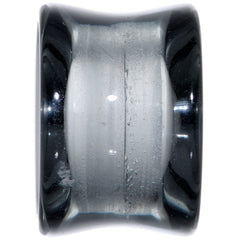 Translucent Black Glass Tunnel Plug Set 2G to 1 Inch