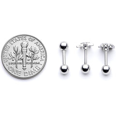 16G 1/4 Clear Gem Starfish Nautical Cartilage Tragus Set of 3