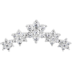 16G 1/4 Clear CZ Gem Floral Internally Threaded Labret