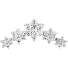 16G 5/16 Clear CZ Gem Floral Internal Thread Labret