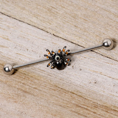 14G Tarantula Spider Halloween Industrial Barbell 38mm