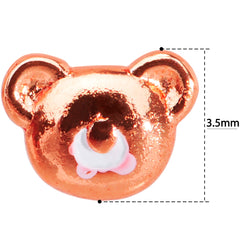18G 5/16 Rose Gold Tone Tiny Teddy Bear L Shaped Nose Ring