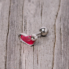 16G 1/4 Pink High Top Sneaker Cartilage Tragus Earring